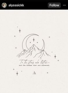 the mountains and stars are shown in this screenshoter, which has been drawn on paper