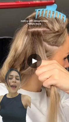 Curls With Straightener, Hair Curling Tutorial, Baby Tattoos, Hair Videos Tutorials, Braid Hairstyles, Facebook Reels, Haircuts With Bangs, Hair Curlers, Hair Transformation