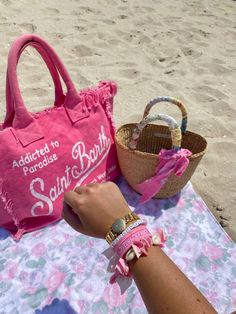 Barbie Summer Aesthetic, Preppy Travel Bags, Loveshackfancy Aesthetic, Barbie Summer, Preppy Beach, Florida Girl, Beach Tote Bag, Saint Barth