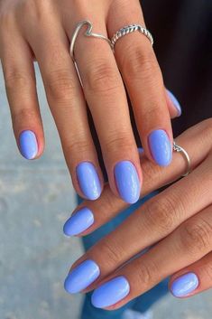 Bright Color Nails For Spring Nails One Color, August Nails, Solid Color Nails, Broken Nails, Dip Nails, Cute Gel Nails, Bright Nails, Spring Nail