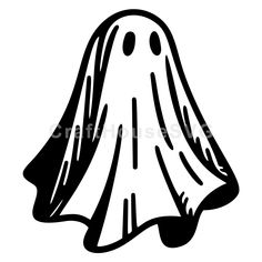 a black and white drawing of a ghost