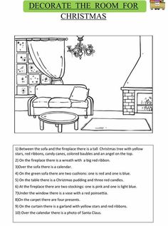 the room for christmas is shown in this worksheet