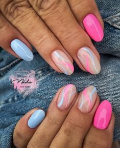 Check the link in bio to get a free nail treatment product! Discover stunning summer nails, simple summer nails, and the latest summer 2024 nail trends including summer toe nails, vibrant summer nail colors, chic summer acrylic nails, and fresh summer nail inspo. #NailIdeas #SummerNails #SimpleSummerNails #Summer2024Nails #SummerNail2024Trends #SummerToeNails #SummerNailColors2024 #SummerAcrylicNails #SummerNailInspo Pink And Blue Nails, Pink Blue Nails, Gender Reveal Nails, Cotton Candy Nails, Summer Toe Nails, Subtle Nails, Cute Spring Nails, Simple Gel Nails, Summer Acrylic Nails