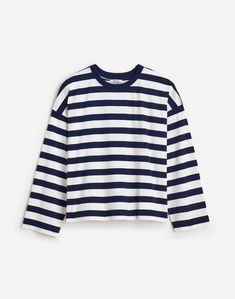 Easy fit. Hip length: designed to hit at high hip or below; tuckable. Body length from high point of shoulder: 24'. 100% cotton. Machine wash. Imported. Modest Shirts, Madewell Outfits, Modest Shirt, Grandma Style, Trending Clothes, Grandma Fashion, Striped Shirts, True Winter, Uni Outfits