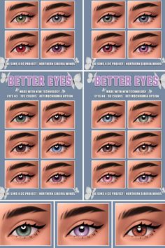 the different types of eyes and how they are used to make them look like they're