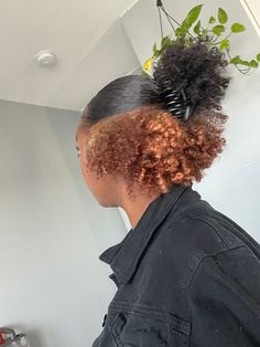 Hair Color Ideas For 4c Natural Hair, 4c Hair Dye Ideas, 4c Dyed Hair, 4c Dyed Hair Natural, Dyed 4c Hair, Afro Hair Dye, Half Colored Hair, Hair Stripes, Skunk Hair