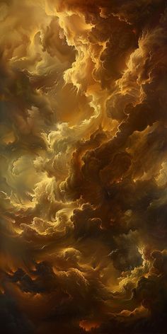 an oil painting of clouds in the sky