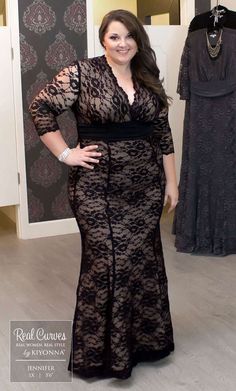 Real Curves for Screen Siren Lace Gown Plus Size Gowns Formal, Sarah Rae, Jacket Dresses Formal, Plus Size Evening Gown, Lace Evening Gowns, Evening Dresses Plus Size, Dressy Dresses, Curvy Girl Fashion, Lace Gown