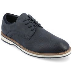 Meet the Leon dress shoe from Vance Co., a refined and comfortable choice featuring a 1-inch block heel, lace-up closure, and round toe design. Crafted with faux leather, fabric lining, and a 12 mm Tru Comfort Foam™ footbed, it provides both style and cushioned support for various occasions. The rubber outer sole ensures reliable traction, making the Leon a sophisticated and practical addition to your footwear collection. Synthetic Round Toe Lace-up Shoes For Derby, Synthetic Lace-up Oxfords For Work, Lace-up Synthetic Oxfords For Work, Spring Formal Lace-up Shoes With Cushioned Footbed, Spring Lace-up Dress Shoes With Cushioned Footbed, Spring Formal Lace-up Synthetic Shoes, Formal Synthetic Lace-up Shoes With Cushioned Footbed, Spring Lace-up Shoes With Plain Toe In Synthetic, Synthetic Brogue Lace-up Oxfords