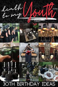 a collage of photos with candles, cakes and other items in it that say happy youth