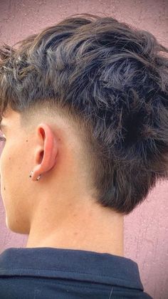 Low Burst Fade Haircut Mullet, Burst Fade Mullet Straight Hair, Burst Fade Straight Hair, Mullet Fade Haircut, Faded Mullet Men, V Taper, Fade Mullet, Unique Piercings