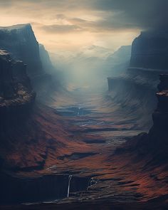 an image of a canyon that looks like it is in the middle of some sort of land