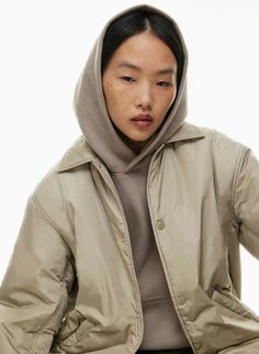 COACHES JACKET | Aritzia Jacket Aritzia, Coaches Jacket, Coach Jacket, Polar Fleece, Denim Shirt, Crew Socks, Down Jacket, Coaching, Button Up