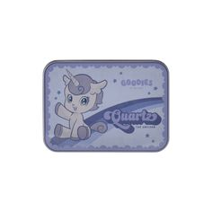 a tin with an image of a pony on it's back and the words gobbles