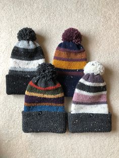 Handmade multi stripe pom beanie. Extremely warm. Great for any winter activity. Machine washable. Multicolor Beanie For Outdoor, Striped Winter Hats One Size Fits Most, Winter Striped Hats One Size Fits Most, Cozy Multicolor Beanie For Outdoor, Cozy Multicolor Outdoor Beanie, Cozy Multicolor Hat For Outdoor, Warm Multicolor Beanie For Fall, Cozy Multicolor Outdoor Hat, Multicolor Beanie Cap For Winter