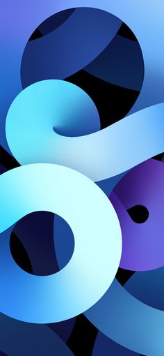 an abstract blue and purple background with circles in the shape of letters that appear to be interlocked