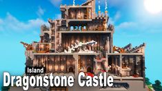 an image of a castle with the words island dragon stone castle