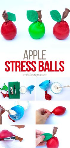 These apple stress balls are so simple to make and even more fun to squeeze! Made with flour and red or green balloons, they’re a great way to keep small hands occupied! Back To School Crafts For Kids, Handmade Paper Cards, September Crafts, Green Balloons, Mother's Day Projects, Cute Teacher Gifts, Apple Craft, Back To School Crafts, School Craft