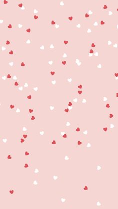 red and white hearts on a pink background