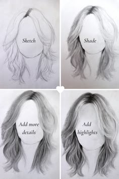 Hair drawing tutorial How To Shade Hair Realistic, How To Draw Face Looking Up, Realistic Drawings Of People Tutorials, People Portraits Drawings, How To Draw A Realistic Self Portrait, Realistic Sketch For Beginners, How To Draw Blonde Hair With Pencil, Sketching Ideas Realistic, Hair Over Face Drawing