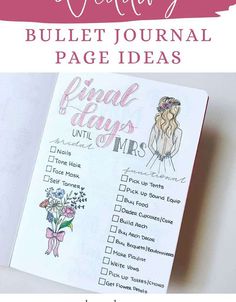 Bridal Journal, Bullet Journal Page Ideas, Journal Page Ideas, Honeymoon On A Budget, Wedding September, Creative Diary