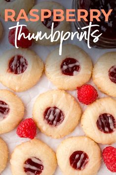 raspberry thumbprints with jam in the middle