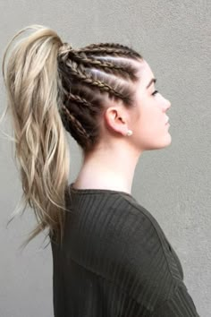 Sporty Ponytail, Mohawk Hairstyles, Braided Ponytail Hairstyles, Cool Braids