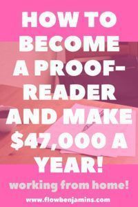 a pink poster with the words how to become a proof reader and make $ 4, 000 a year