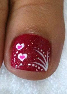 Nails Valentine, Vday Nails, Valentine Nail Art, Pedicure Designs, Valentine Nails, Nail Designs Valentines, Nails And Toes, Nails 2020, Toe Nail Designs