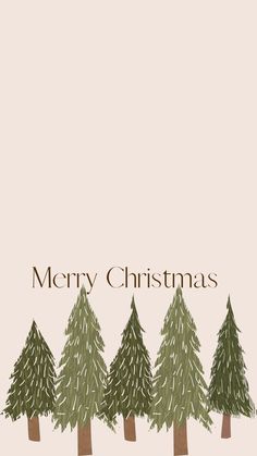 a merry christmas card with trees