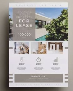 a real estate flyer is shown on the wall