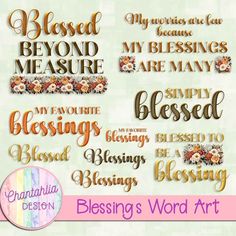 Free word art in a Blessings theme. Match them with the other digital papers, design elements and more in the Blessings set on Chantahlia Design. Instant download. Use them in your digital scrapbooking, digital planning, card making and other digital crafts or print them off for paper crafts Blessing Words