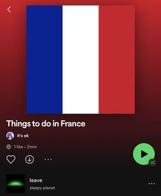 the flag of france is displayed on an iphone's screen, and it appears to be red white and blue