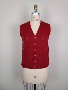 60s sweater vest, red, 40 Sears 60s Sweater, 60s Purse, Red Sweater Vest, Sleeveless Sweaters, Sleeveless Jumper, Sweater Vests, Red 40, Sweater Vest Women, Womens Sweater