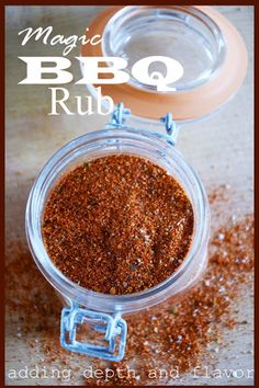 an open jar filled with red glitter next to a small bowl full of brown stuff