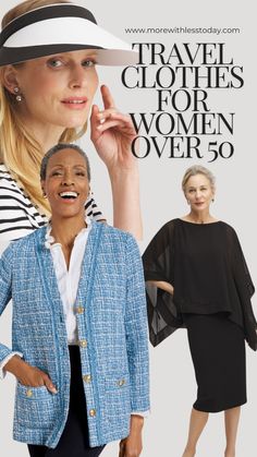 Discover the perfect travel wardrobe for women over 50! Upgrade your suitcase with these fashionable yet practical clothing options made for jet-setting. No more frumpy vacation looks - these pieces are flattering and functional. #TravelFashion #WomenOver50 #PackingEssentials #TravelStyle #WomensFashion #TravelEssentials Travel Wardrobe For Women Over 50 Europe, Wardrobe India, Plane Travel Outfit, Capsule Clothing, Wardrobe For Women, Reversible Clothing, Beauty Hacks Skincare, Clothes For Women Over 50, Travel Clothes