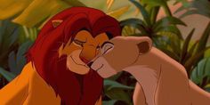 the lion king and his cub face to face