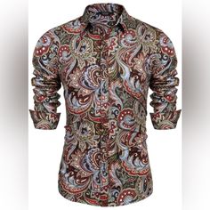 Men's Paisley Cotton Long Sleeve Shirt Floral Print Casual Retro Button Down Shirt About This Item Materialhigh Quality Cotton Blend And Skin-Friendly Fabric Provides You A Breathable And Comfortable Feeling All Day. Process: This Floral Paisley Printed Shirt Designs High-End Print Process, The Trendy Vibrant Color,Do Not Shrink,Do Not Fade. Design: The Classic Western Style Shirt Featuring Paisley Printing All Over, Spread Collar, Button-Front, And Adjustable Cuffs, Will Make You Stand Out In T Luxury Formal Shirt With Paisley Print, Luxury Paisley Print Shirt For Formal Occasions, Cheap Paisley Print Patterned Blouse, Plaid Print Shirt, Paisley Print Shirt, Western Style Shirt, Denim Shirt Men, Shirt Print Design, Long Sleeve Flannel