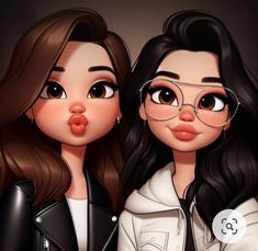 Blonde And Brown Hair, Besties Pictures, Friendship Pics, ليلو وستيتش, Friends Cartoon, Cute Sister, Barbie Cartoon