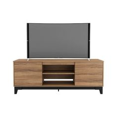 an entertainment center with a flat screen tv on it's sideboard and shelves