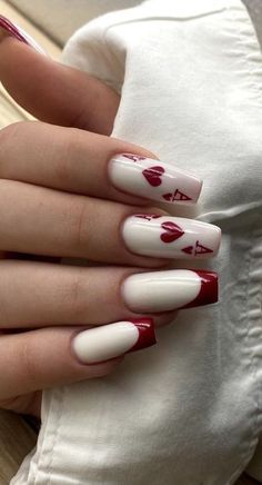 Paznokcie Hello Kitty, Casual Nails, Heart Nails, Fire Nails, Funky Nails, Chic Nails, Valentines Nails