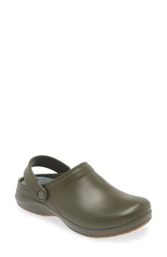 Crafted in collaboration with lifestyle expert Martha Stewart, this daily-wear clog features a slip-resistant sole and sculpted Arch Fit® footbed. Removable, cushioned insole with arch support Synthetic upper/textile lining/synthetic sole Imported Green Waterproof Synthetic Clogs, Waterproof Green Synthetic Clogs, Green Slip-on Slip-resistant Clogs, Slip-resistant Green Slip-on Clogs, Green Slip-resistant Slip-on Clogs, Ship Craft, Walker Shoes, Perfume Gift Sets, Perfume Gift