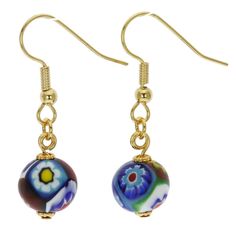 PRICES MAY VARY. AUTHENTIC ITALIAN HANDMADE: Millefiori Earrings for women handmade in Venice, Italy. Murano Glass earrings in colorful designs make a fine token of Venice and Italian jewelry for women. UNIQUE: Each Murano Glass earring is crafted and framed by hand using the ancient Millefiori glass technique invented in Venice. Murano Glass Millefiori designs vary. No two of these earrings, even in a pair, will be exactly the same. MEASUREMENTS: Diameter approximately 3/8". Ball-shaped millefi Murano Glass Earrings, Round Dangle Earrings, Murano Glass Jewelry, Ball Earrings, Drop Design, Italian Jewelry, Earrings Drop, Glass Mosaic, Drops Design