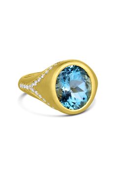 Aquamarine Diamond Bezel Ring JEWELRYFINE JEWELRING LEIGH MAXWELL Gia Certified Yellow Gold Topaz Ring For Formal Events, Gia Certified Oval Blue Topaz Ring, Gia Certified Yellow Gold Topaz Ring, Gia Certified Gold Topaz Ring, Gold Aquamarine Diamond Ring, Gold Aquamarine Diamond Ring With Gemstones, Gold Diamond Ring With Aquamarine, Formal Aquamarine Topaz Ring With Bezel Setting, Yellow Gold Diamond Ring With Blue Topaz