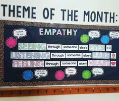 a bulletin board with different types of speech bubbles and the words empath on it