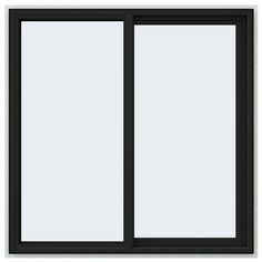 an open sliding glass door with black frame and frosted glass on the bottom half