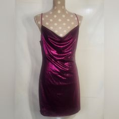 Nwt Pink Metallic Mimi Dress By Sincerely Jules Lined Purple Mini Dress For Party, Purple Lined Mini Dress For Night Out, Red Gingham Dress, Sincerly Jules, Mimi Dress, Red Ruffle Dress, Glittery Dress, Balloon Sleeve Dress, Sincerely Jules