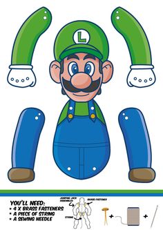 an image of mario paper toy that is cut out and ready to be used for crafts