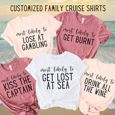 🎅Christmas order deadline is December 7th this year! Any orders placed after this time will be accepted and processed but is not guaranteed in time for Christmas. Get ready for your family cruise with our adorable 2024 Cruise T-Shirts! Our shirts are Direct to Garment Printing, not vinyl, so they will last for years to come! How to Order: 1. Choose a Color 2. Choose a Size 3. In Personalization box, tell us what you would like the shirts to say.  4. Checkout and your shirts will ship within 3-5 Funny Family Cruise Shirts, Group Cruise Tshirt Ideas, Best Friends Cruise Shirts, Bestie Cruise Shirts, Cruise Ship Group Shirts, Cruise Shirts Funny, Bachelorette Shirts Beach, Group Cruise Shirts