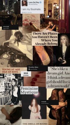 the collage shows many different pictures and words